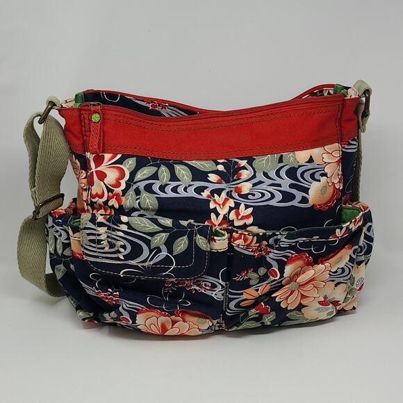 Lucky Brand Floral Canvas Hobo DiaperBag